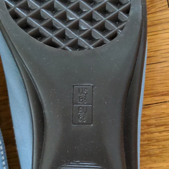 French Blue Leather Loafer Flats - Never Worn! - Picture 5 of 6